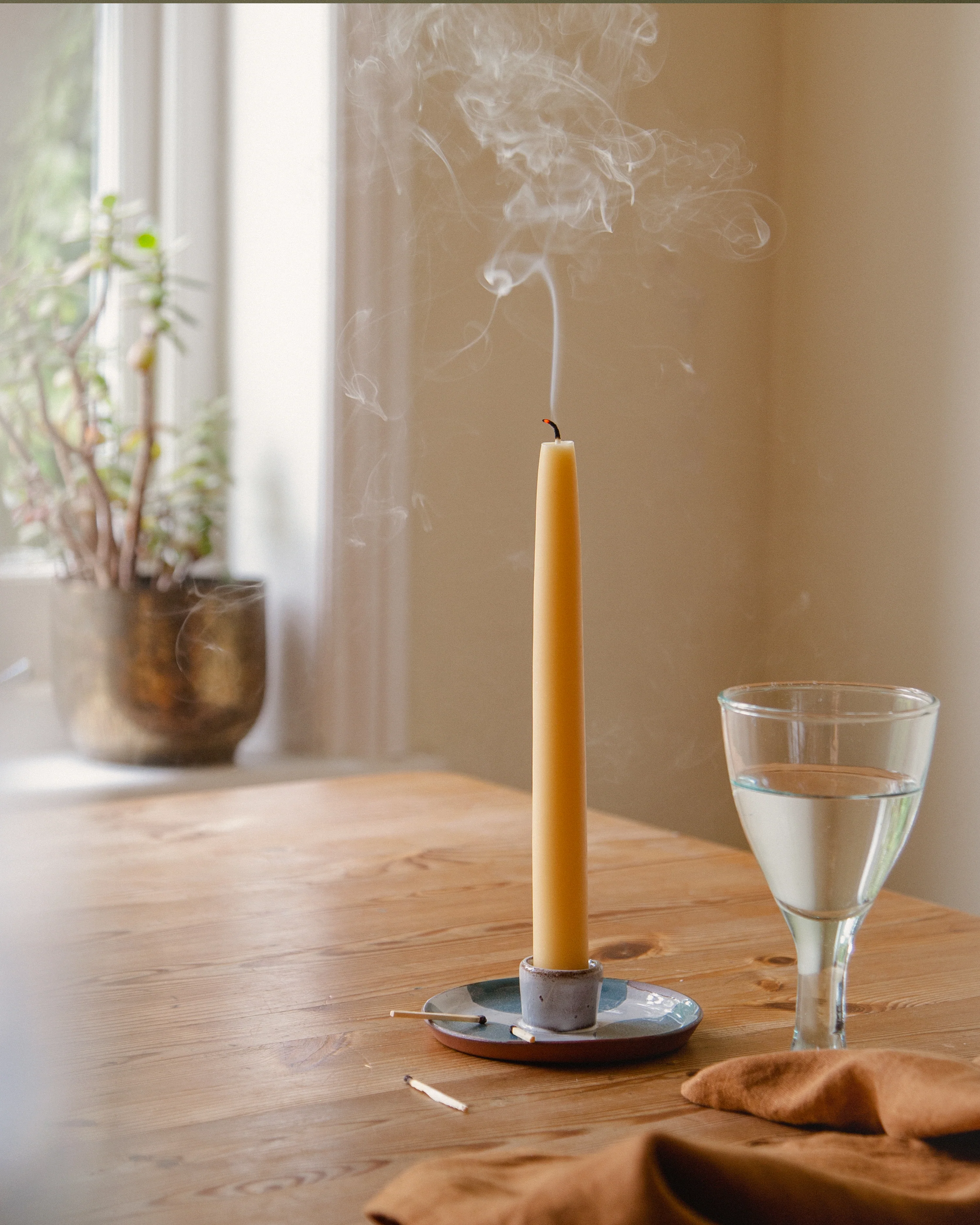 A pair of Beeswax Tall Candles - Image 3