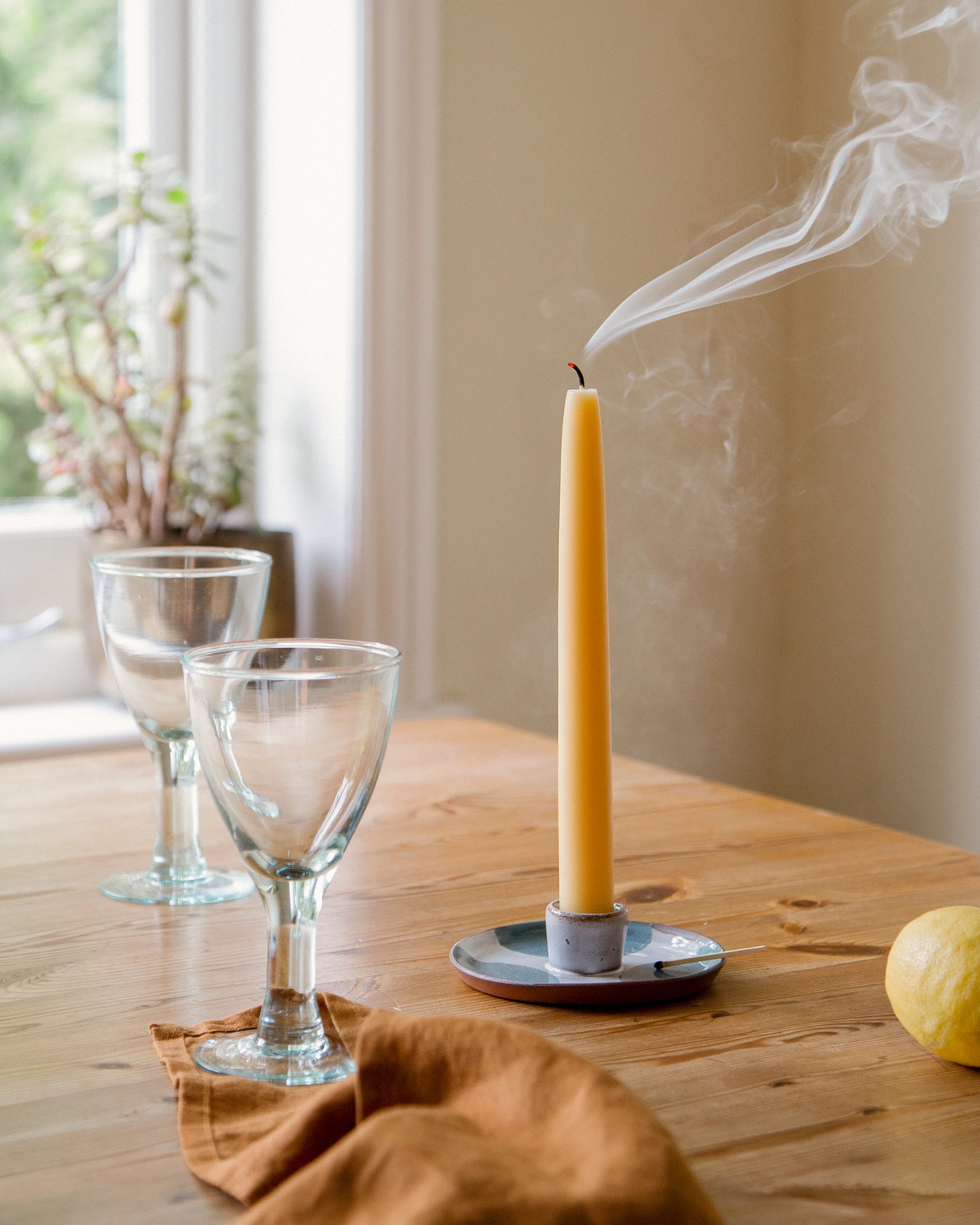 A pair of Beeswax Tall Candles - Image 5