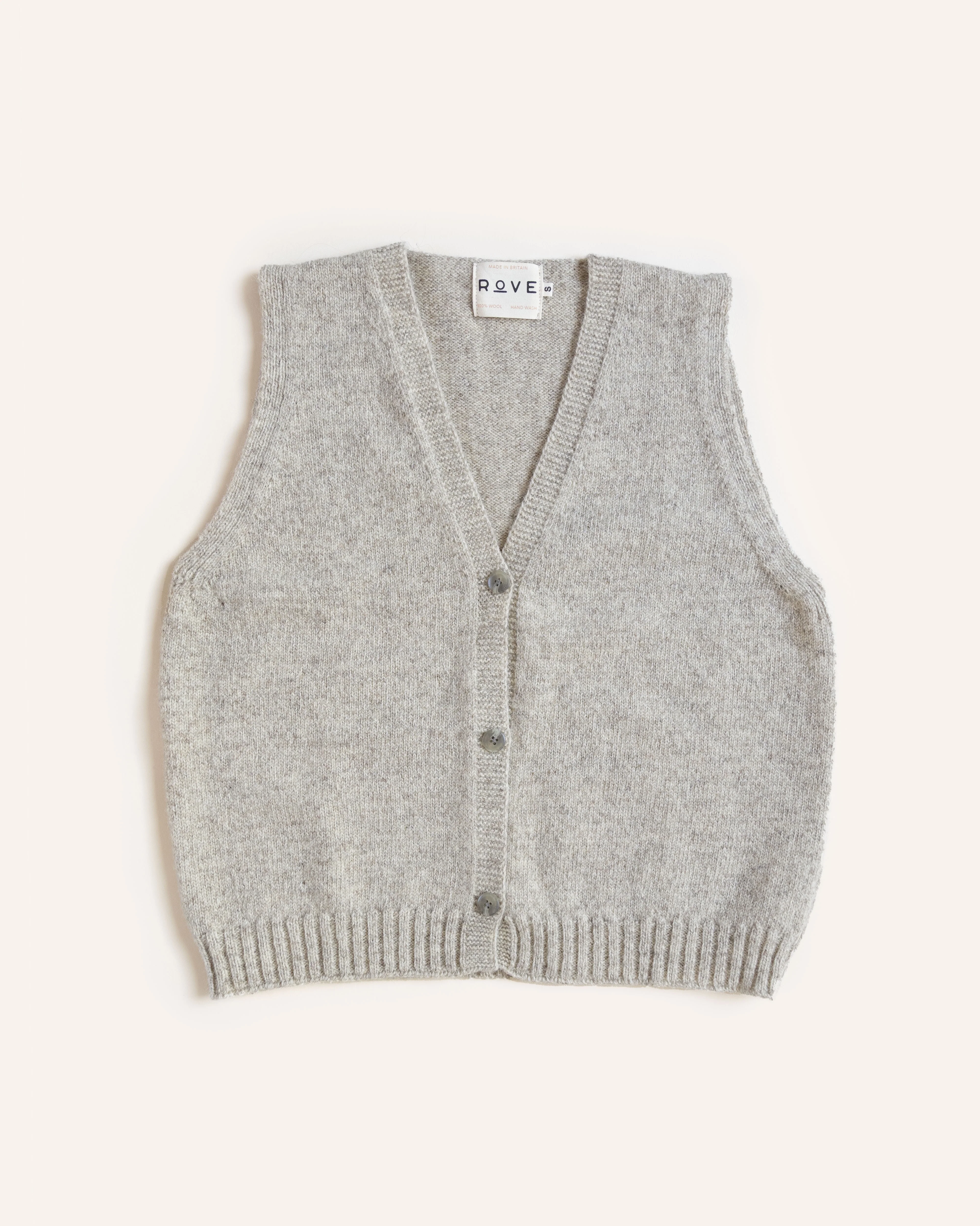 Button Up Vest – Natural Marl - Image 2