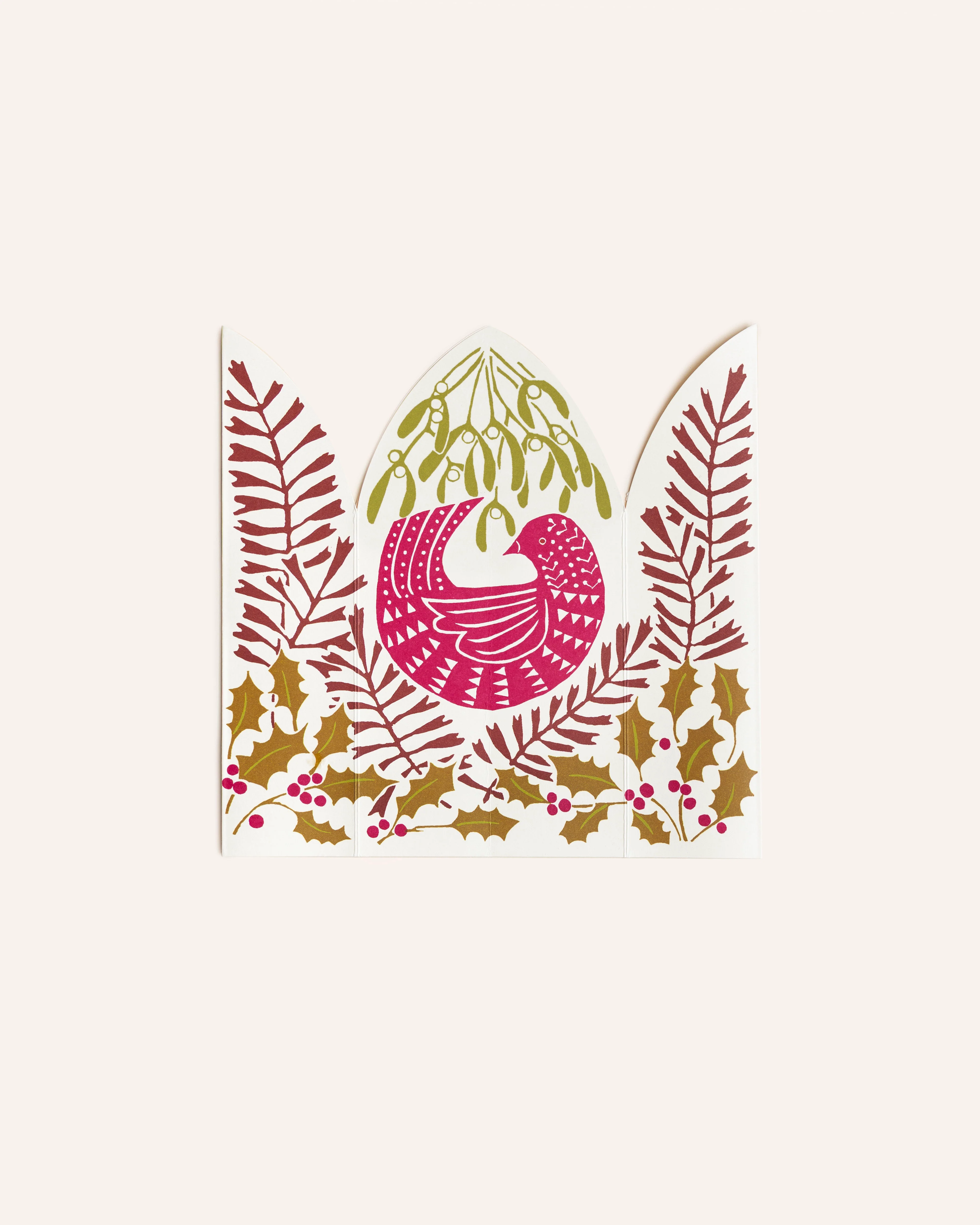 Triptych Winter Bird Christmas Card