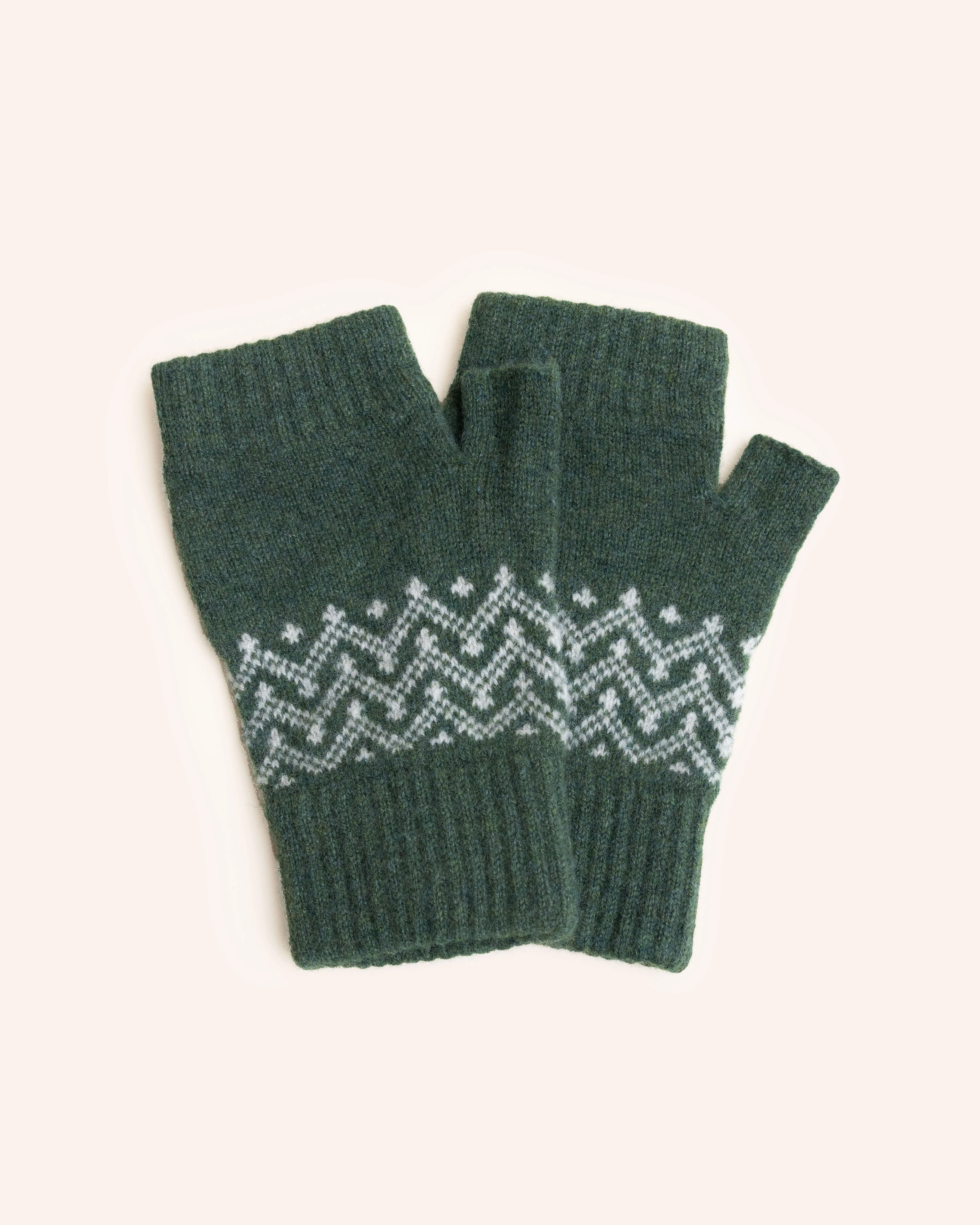 Green Fingerless Mittens - Image 2