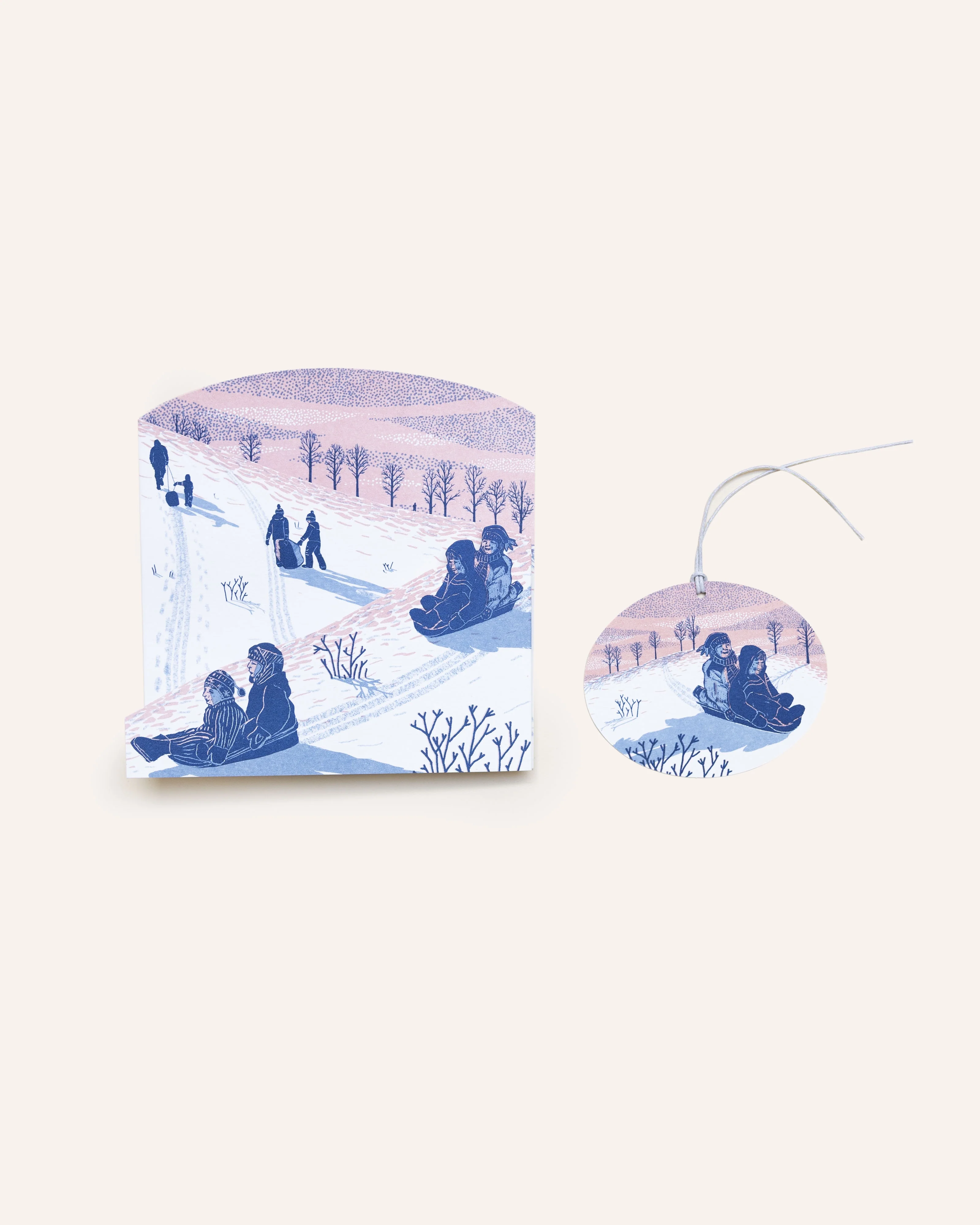 Sledging At Dusk Concertina Card with Decoration - Image 2